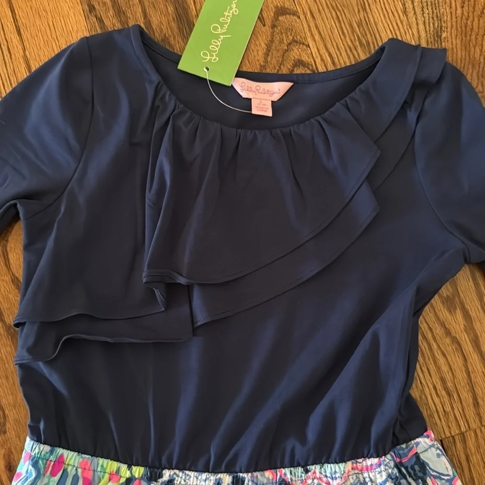 Lilly Pulitzer girls hazel dress in multi fantasy Garden size large NWT